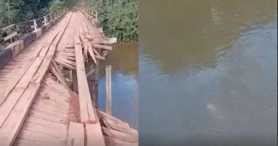 caçamba cai de ponte - Jornal Folha do Progresso (1)